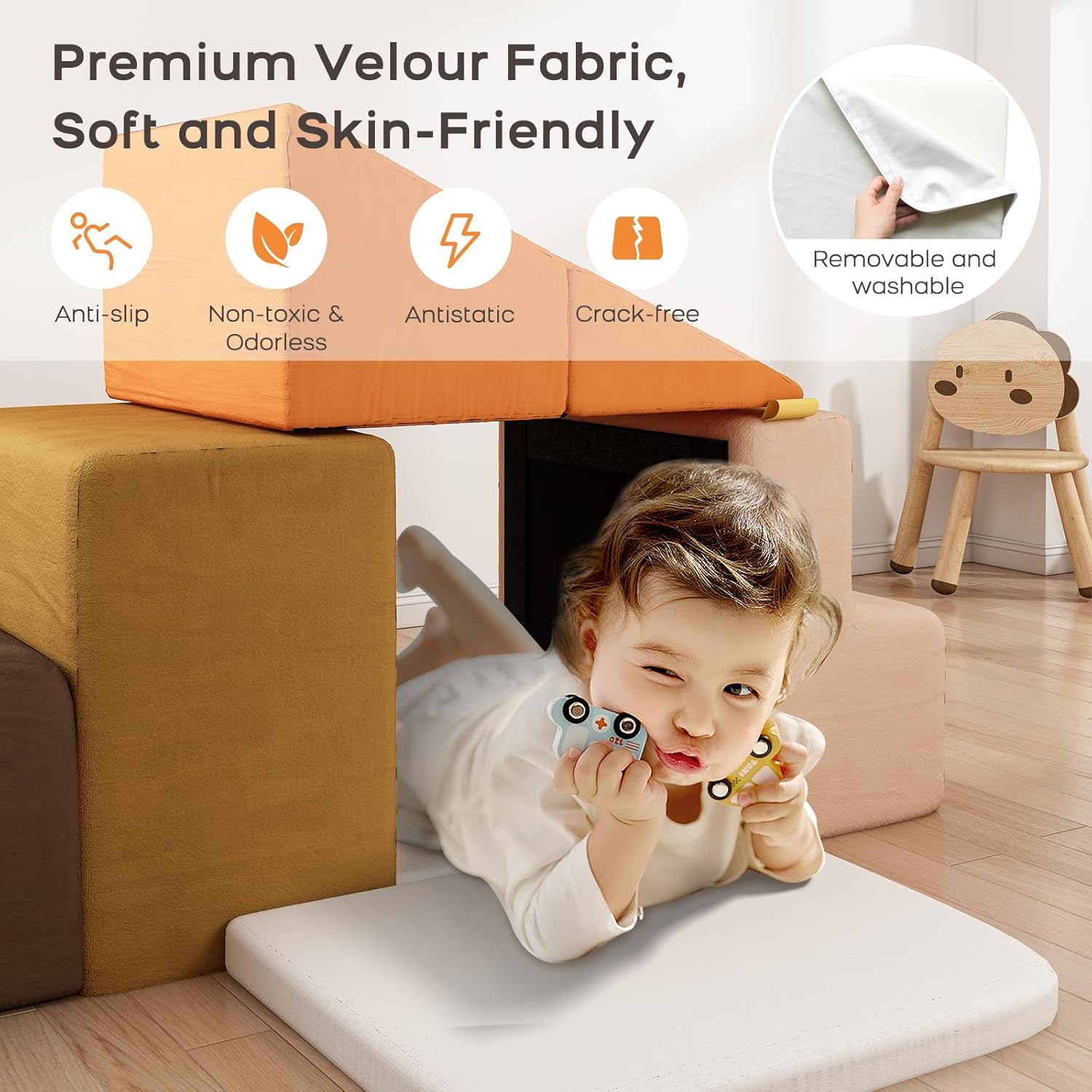 BanaSuper 6-Piece Kids Climbing Foam Blocks Playset - Soft Indoor Activity Toys for Toddlers, Gross Motor Development and Coordination (Colorful)