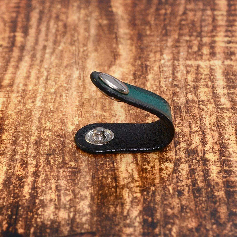 Green Leather Cord Holder Leather Headphone Holder