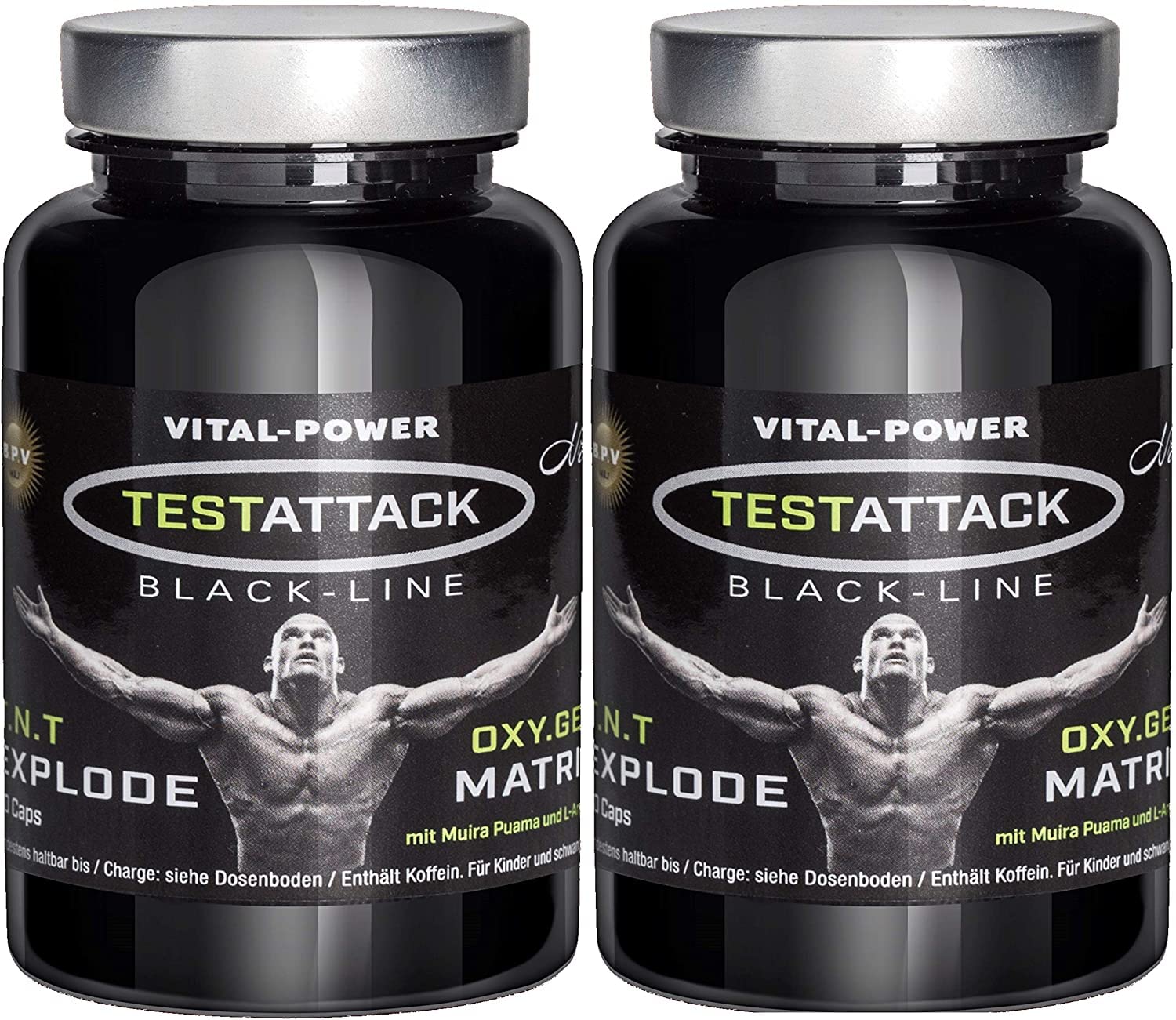 B.P.V - Testattack 120 Kapseln = 96g - Extrem Hardcore Booster - Kombi-Produkt sehr beliebt bei Männer für Lust - Liebe - Leidenschaft und mehr...