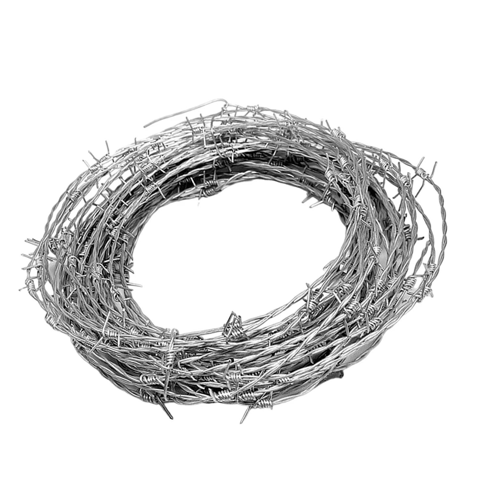 Rollo De Alambre De Púas, Alambre De Espino Anti-Escalada Anti-Robo Alambre Espino Galvanizado Malla De Alambre Valla Aislamiento De Espinas Medidas De Seguridad,2.1mm,100M
