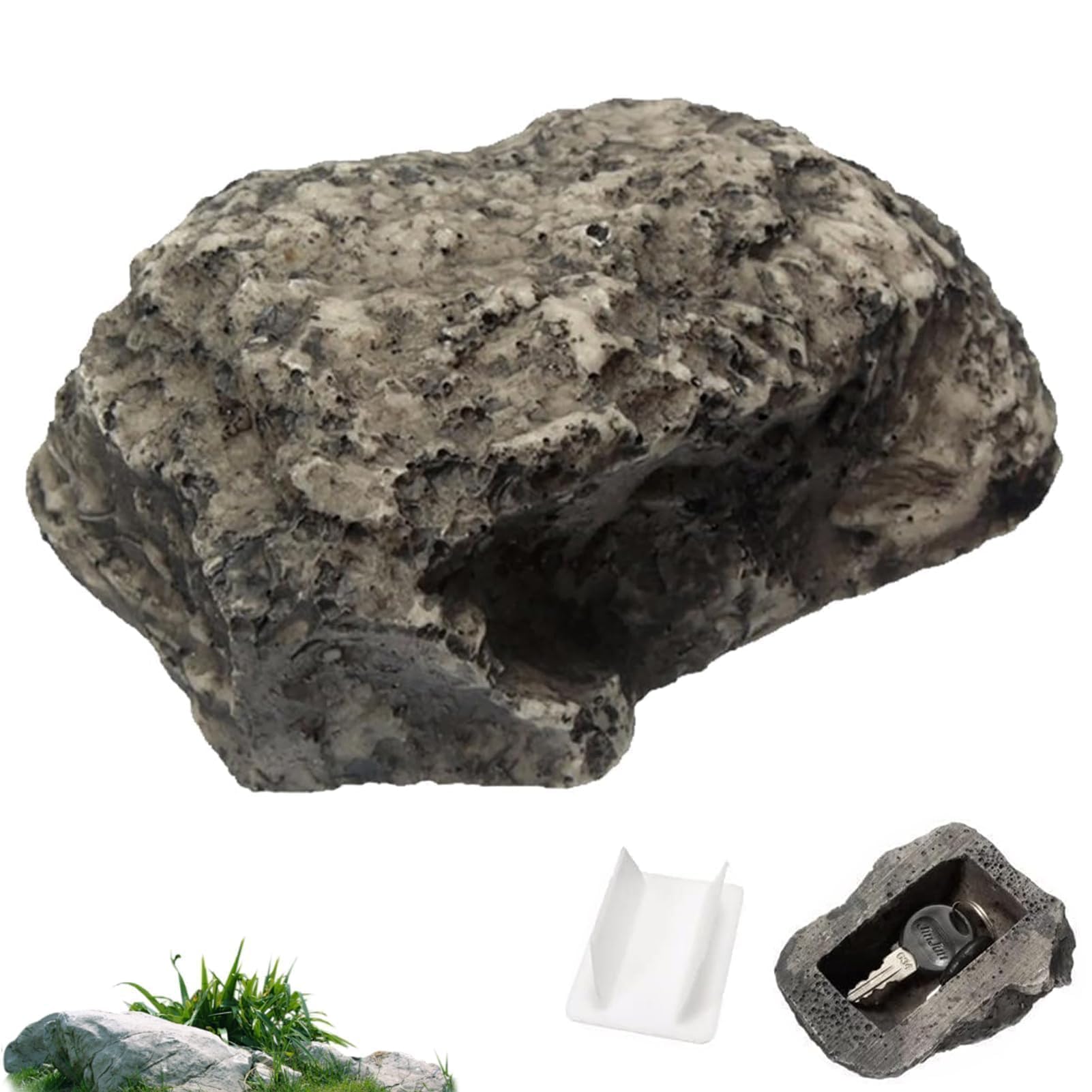 Fake Rock Key Hider Waterproof Dustproof Real Stone/Pine Nuts Shape Safe Stone Key Box for Spare Keys Real Look And Feel Stone