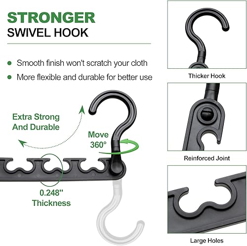 Miniatura 4 de Paquete de 12 organizadores y almacenamiento organizador de armario para ropa pesada ganchos de organización y almacenamiento resistentes ahorran