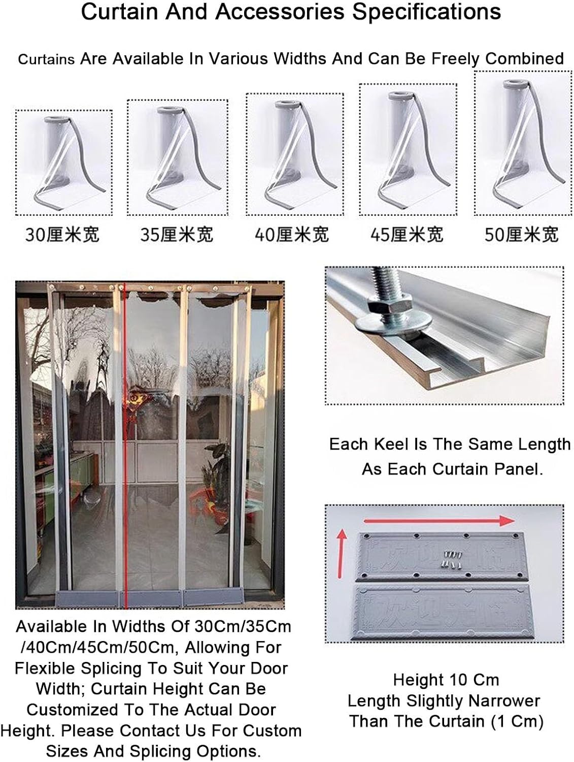 PVC Strip Curtain Door Kit, Plastic Vinyl Strip Door Curtain Waterproof and Windproof Doors Insulated Curtains, Walk in Freezer Cooler Curtains Strips, Commercial Entry Doors for Doorway, Freezer