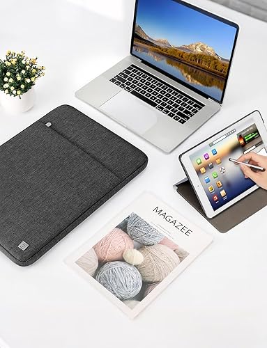 DOMISO Housse Ordinateur 13 Pouces,Pochette MacBook Air 13 Pouces M4 M3 M2 2018-2025,MacBook Pro M2,13 iPad Pro/Air,Surface Pro 10/9/8,Sacs et Housses pour Ordinateur,Sacoche PC Portable,Gris foncé - 9