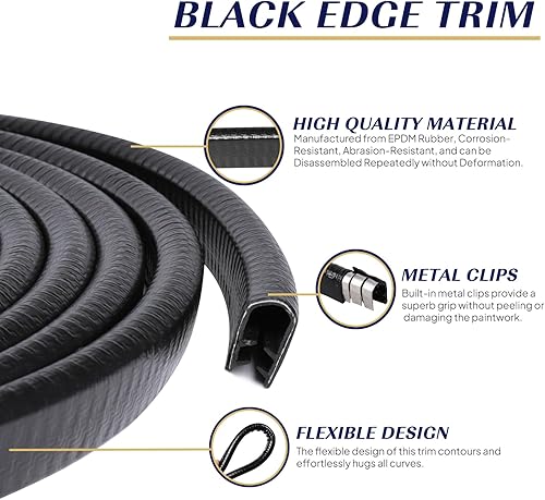 Miniatura 10 de Borde blanco de goma con canal en U con metal de 12 x 38 pulgadas, para espacio de 364 a 14 pulgadas, tira de sellado de borde de puerta de