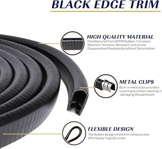 Edge Trim Seal Strip 1/23/8 UChannel Weather Stripping with Metal 10FT