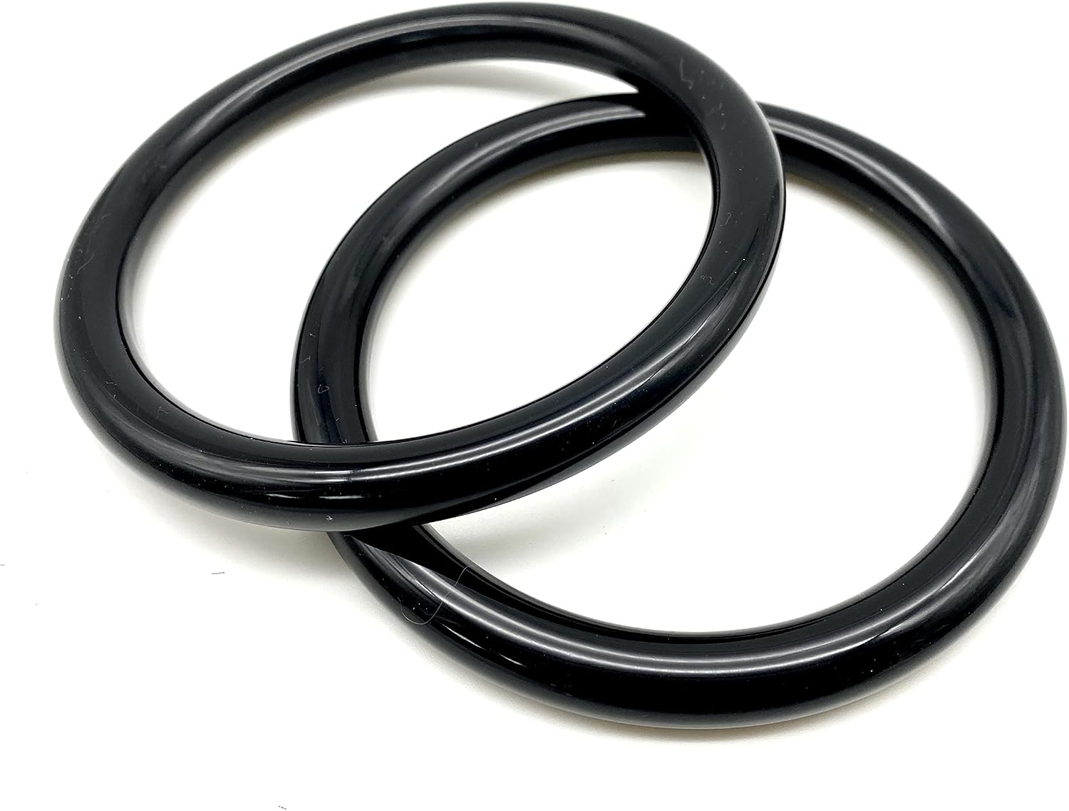 3dancraftit A Pair of Resin Round Circular Round Ring Purse Clutch Tote Handle for Bag Purse Making Replacement 5" / 12.5cm Black M136