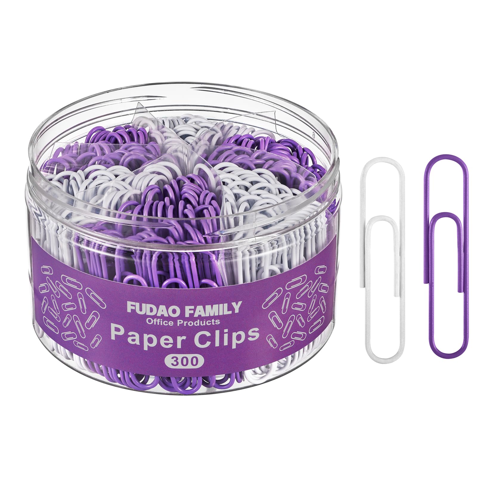 300pcs Jumbo Paper Clips, Purple and White Large Paperclips, 2 Inch (50 mm) Paper Clip for Office School Document Organizing