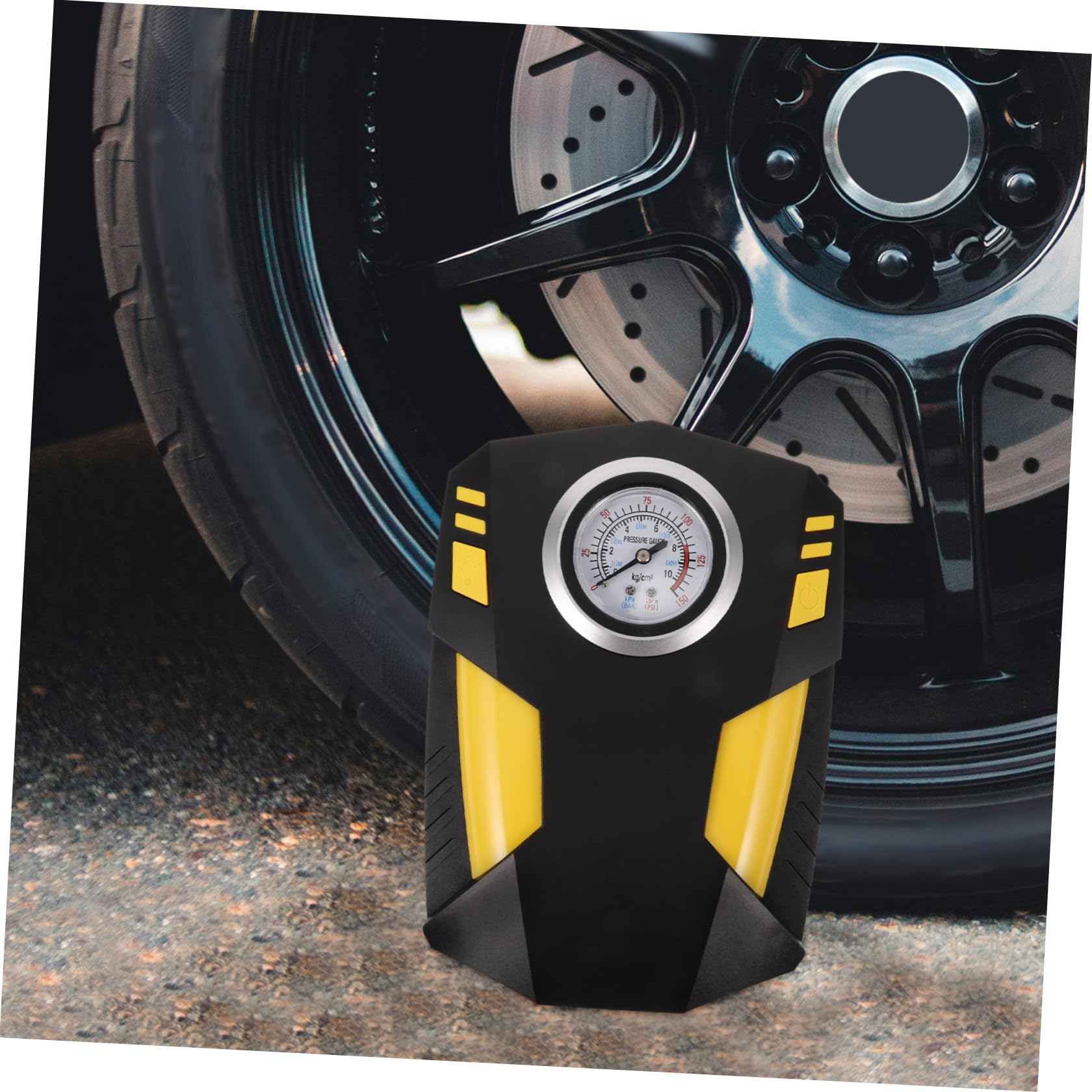 Compressore d'Aria Portatile Pompa per Pneumatici in ABS Display Digitale Gonfiaggio Regolabile per Auto e Moto per Veicoli di Varie Dimensioni