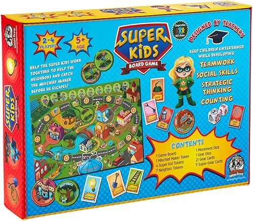 Miniatura 7 de Nuevo! JH5 Super Kids! un emocionante juego de mesa cooperativo de superhéroes para niños a partir de 5 años corre por la ciudad para atrapar al