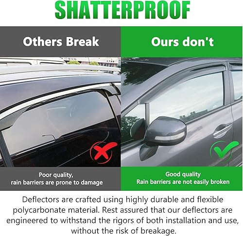 Miniatura 6 de 4 protectores de lluvia para ventana, deflector de viento para Honda FIT (Jazz) 2007-2008 de 4 puertas, frontal y trasera para montaje exterior