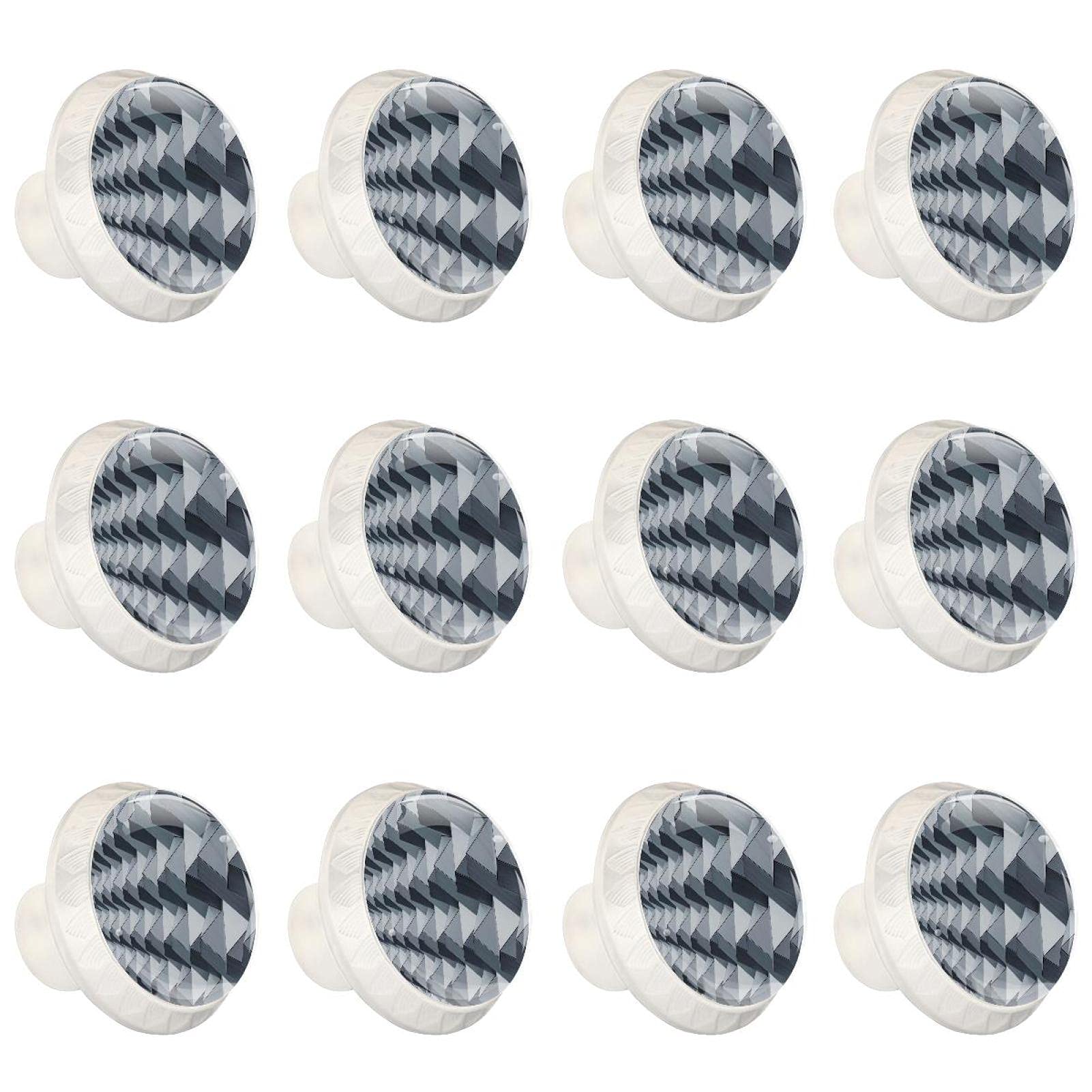 Boutons d'armoires de cuisine ronds gris pour tiroirs et placards x12