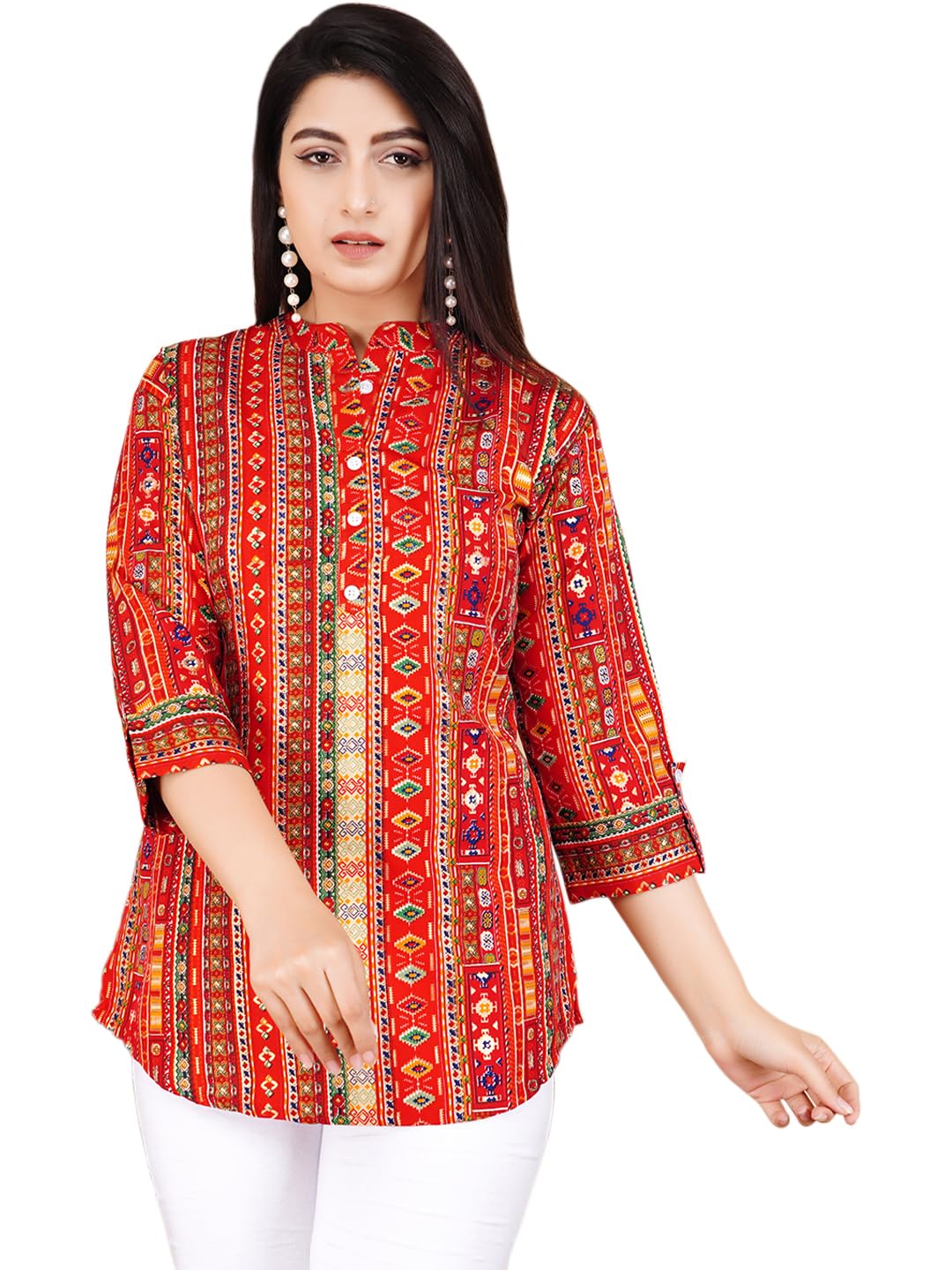 gudwear Stylish Printed Cotton Fabric Shirt/Top for Women-picture-30