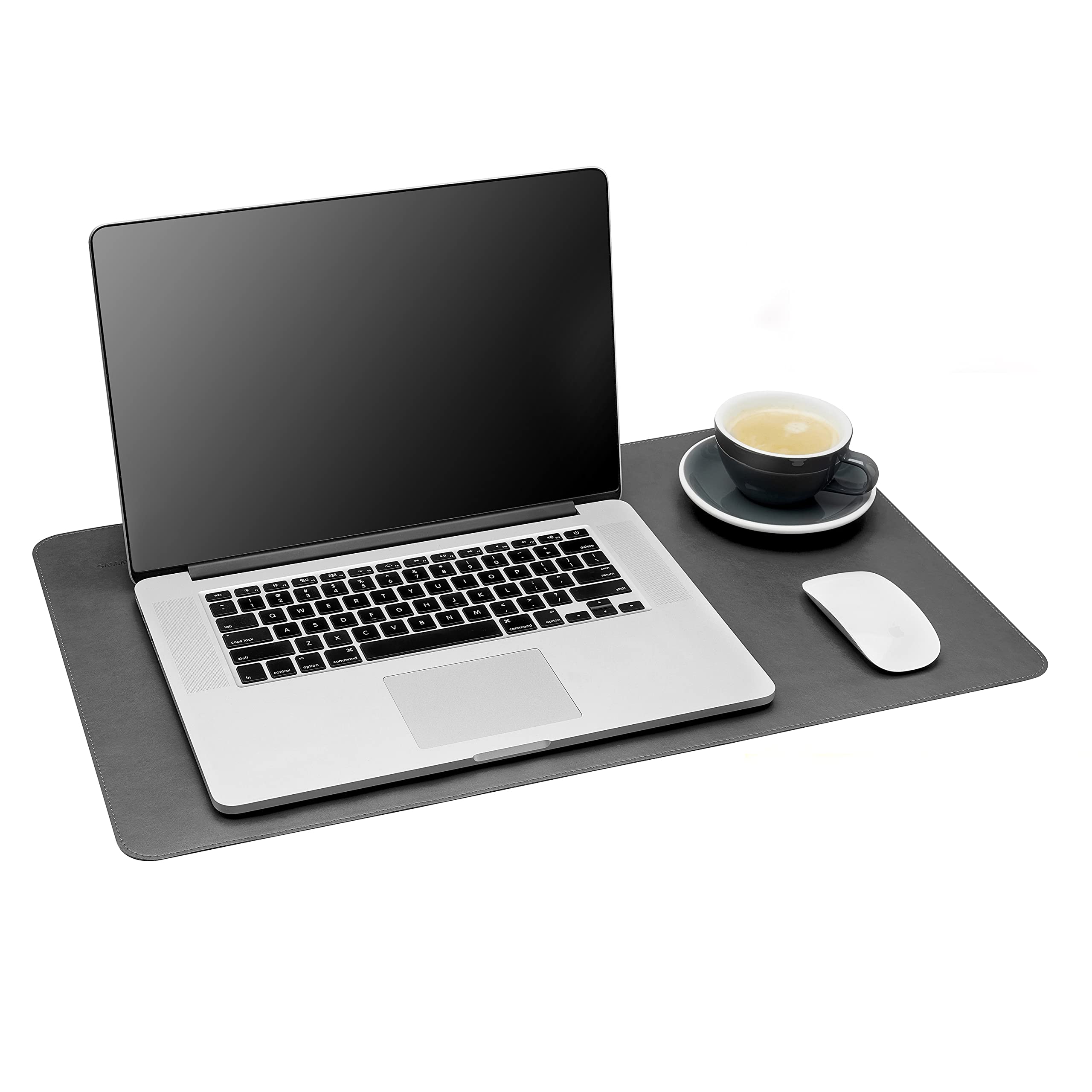 Gallaway Leather Desk Pad – 25 x 17 inch - Desk Mat Home Office Desk Accessories Desktop Protector XXL Mouse Pad Writing Desk Blotter - Grey - Medium