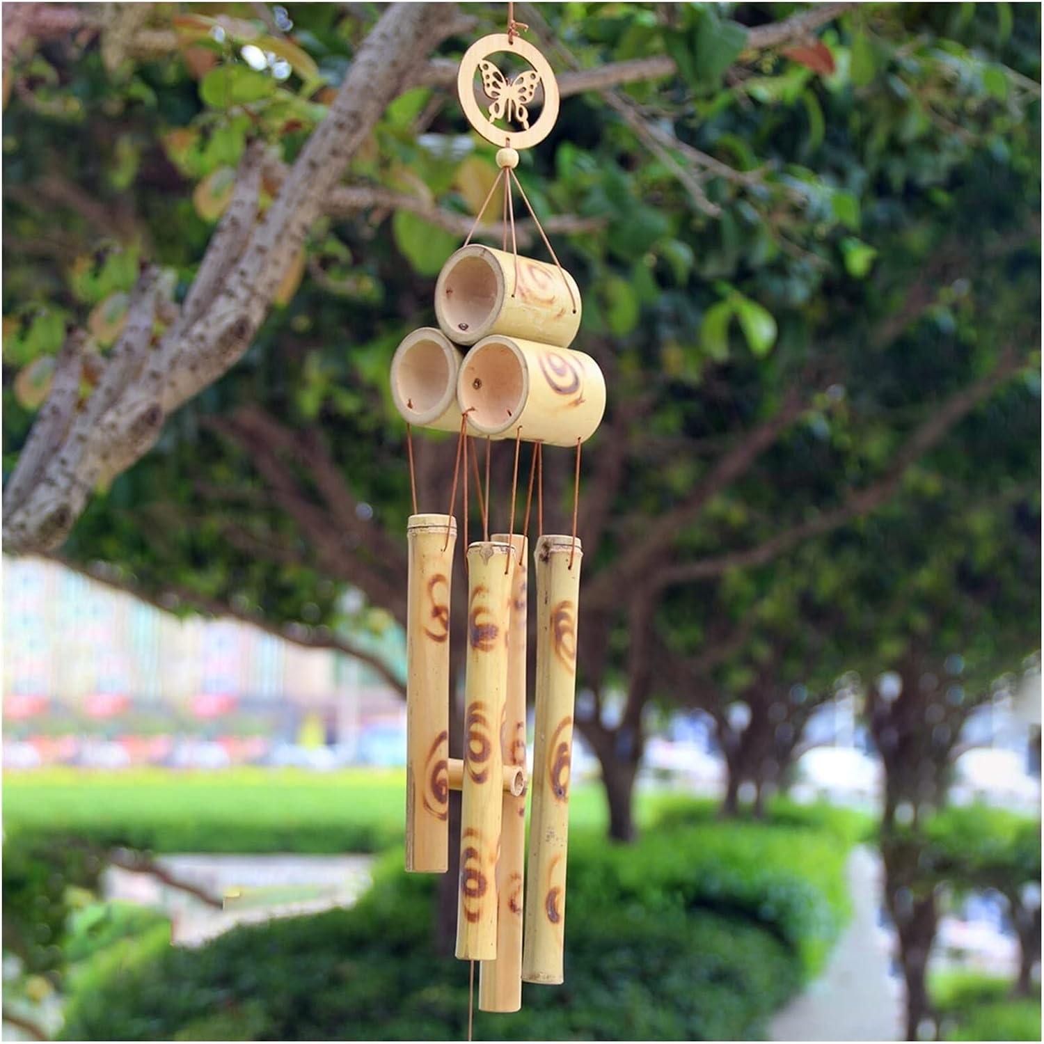 Wind Chimes,Bamboo Yard Antique Garden Tubes Bell Yard Relaxing Windchime Wall Hanging Home Decor Handmade