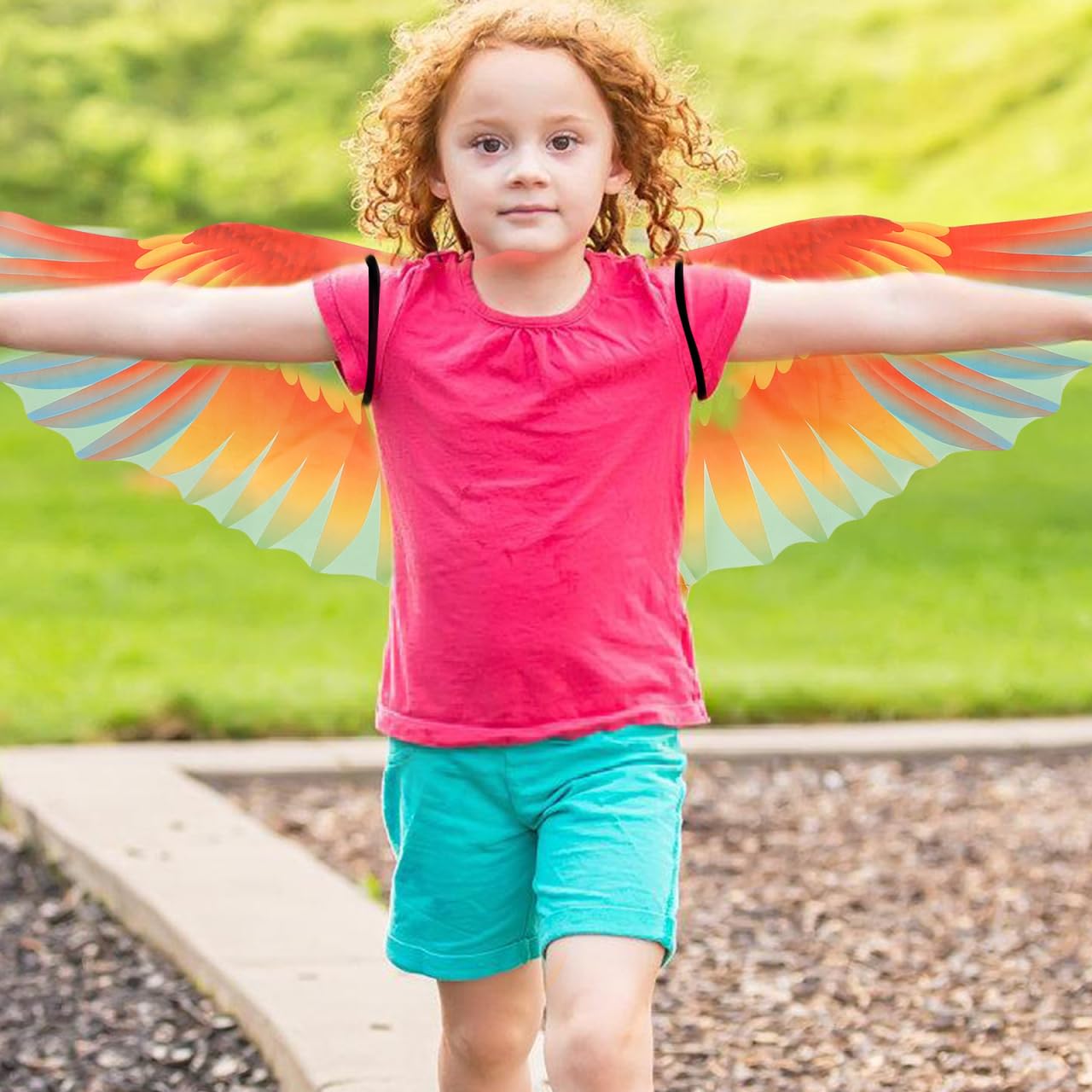 SAFIGLE Children's Parrot Wings Cape Fancy Costume Cape for Boys and Girls Cosplay Party Halloween Adjustable Soft Fabric - Image 4