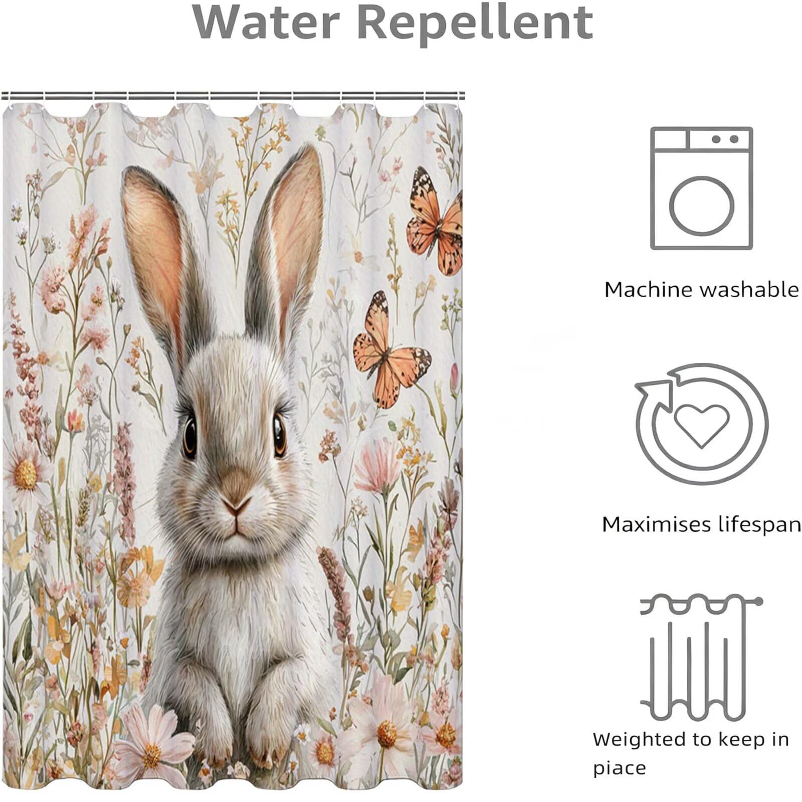Rideau de Douche Gris, Rideau Douche 150x200cm D-511