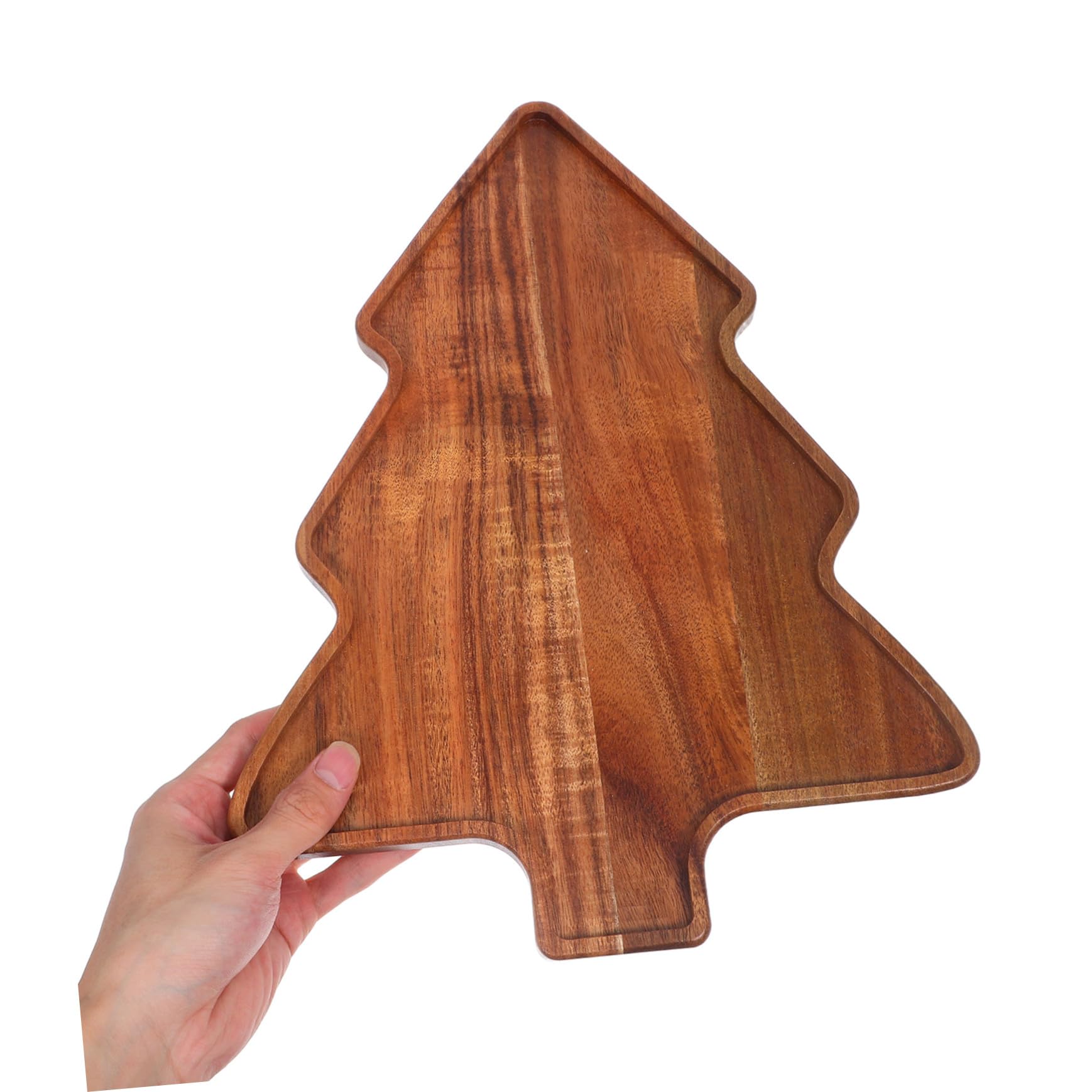 MAGICLULU Bandeja De Madera Forma De Árbol De Navidad Bandeja para Servir Quesos y Postres para Fiestas De Navidad Plato De Madera Navideño