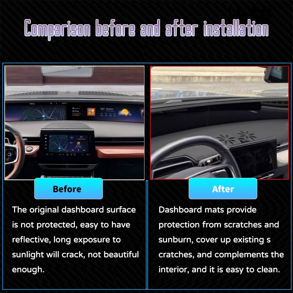 Custom Interior Accessories for Lincoln Nautilus 2024 2025 Leather Center Console Cover Dashboard Cover Dash Cover Mat Protecter Sunshade Pad (Without HUD)