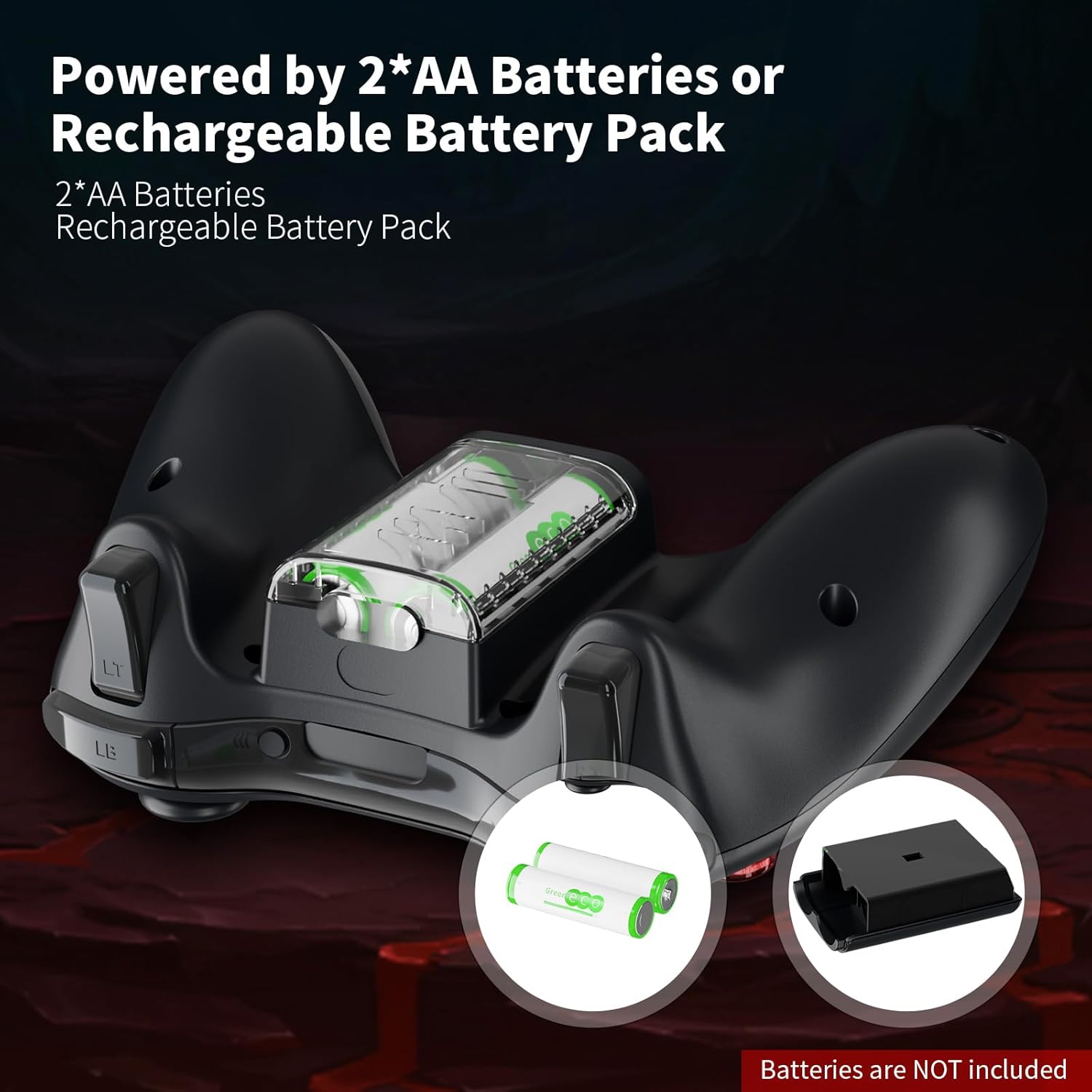 Zamia 2 Pack Wireless Game Controller for Xbox 360/Slim/PC –Upgraded Joystick/Double Vibration/2.5mm headphone Jack for Windows 11/10/8/7