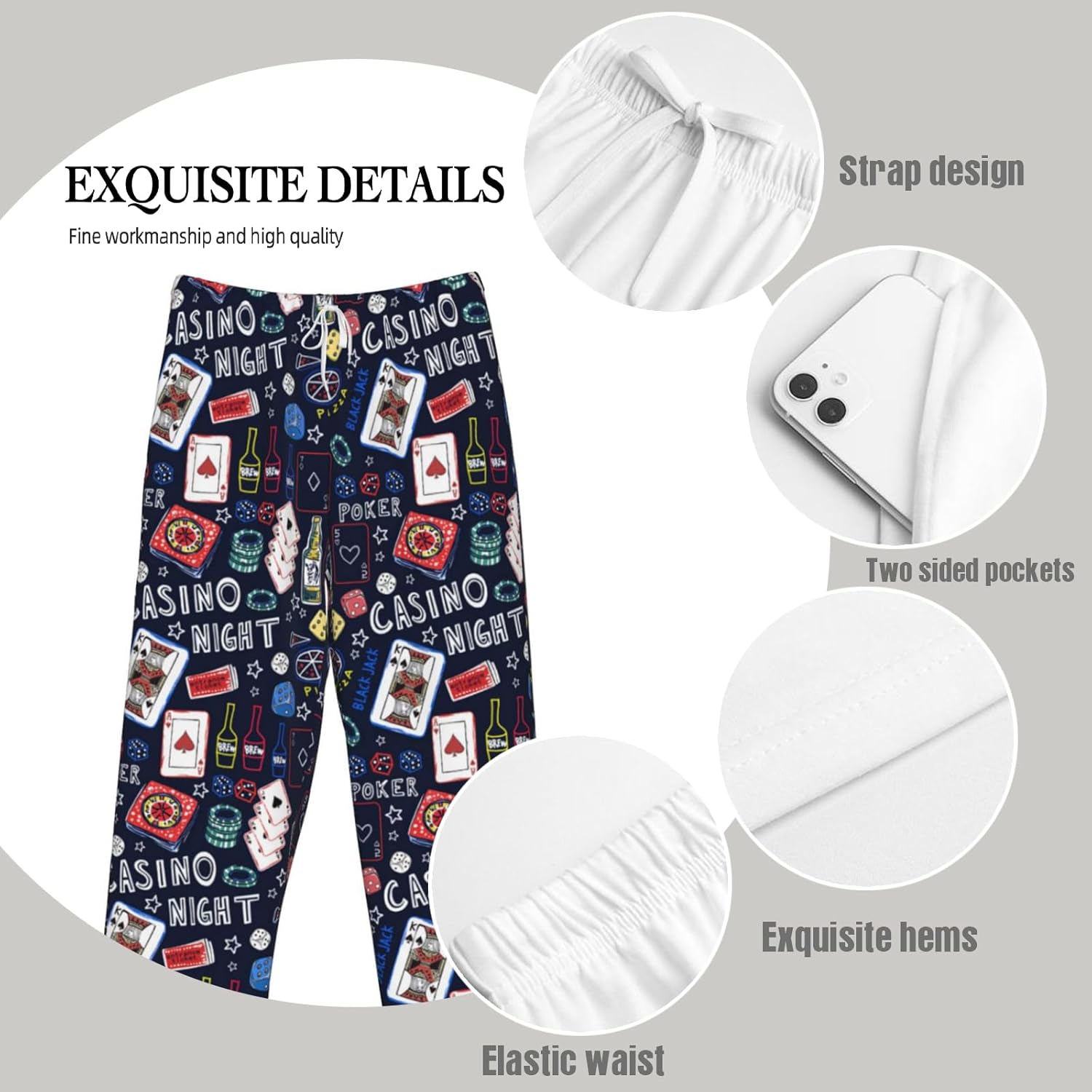 Pajama Pants For Men, Lounge Pants, Pjs Bottoms with Pockets Sleep Lounge Pants for Men Funny, Humorous - Image 3