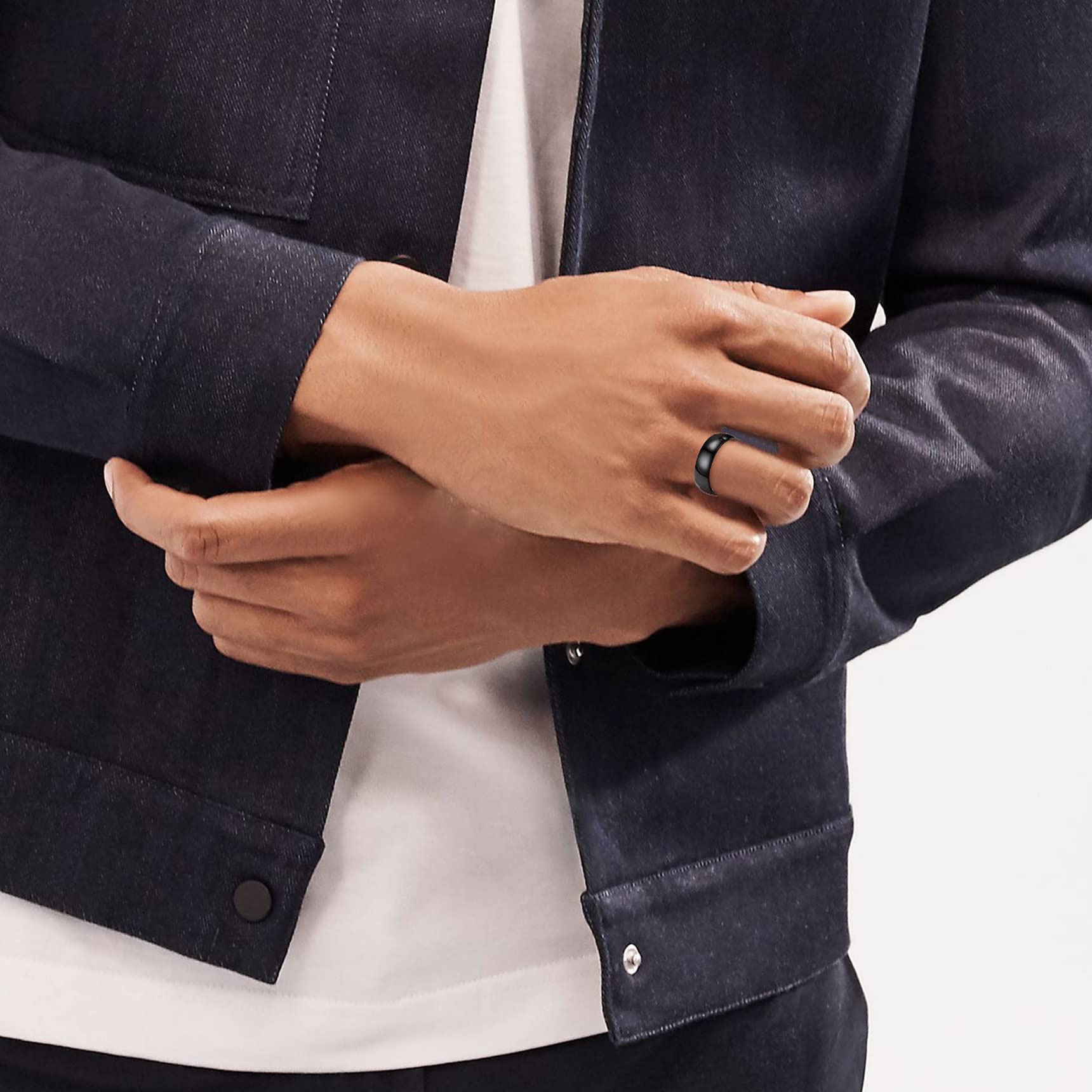 Bestyle Anillos Acero Inoxidable para Hombre Mujer 6mm Dorado/Plate/Negro | para Parejas Anillos de Compromiso Tamaño 14.5-27.5 Anillo Pareja de Moda Tamaño Unisex Compromiso Boda Aniversario Navidad