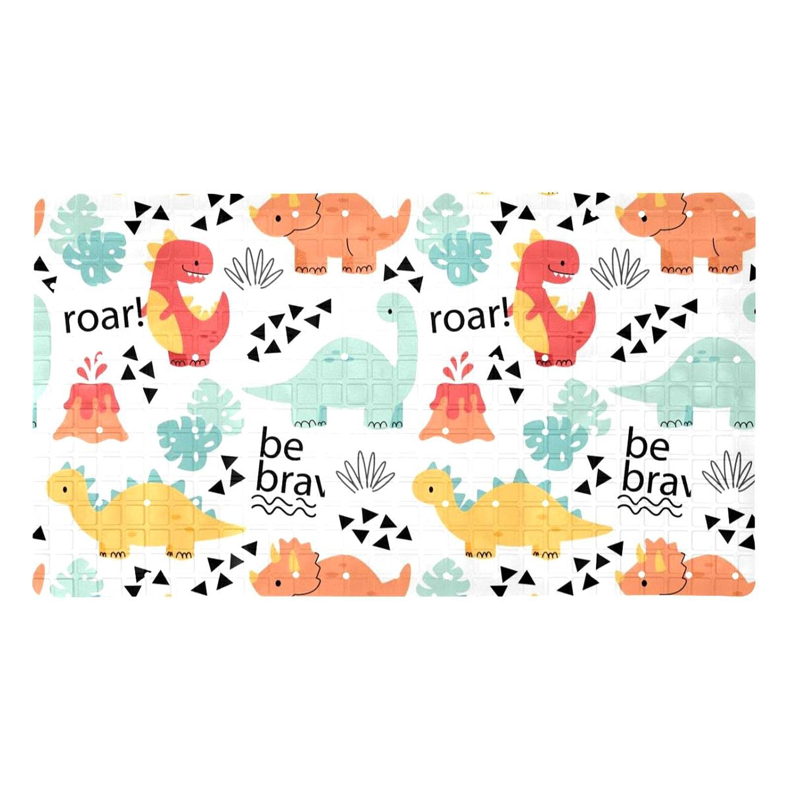 Tapis de bain antidérapant dinosaure 40x70cm avec ventouses
