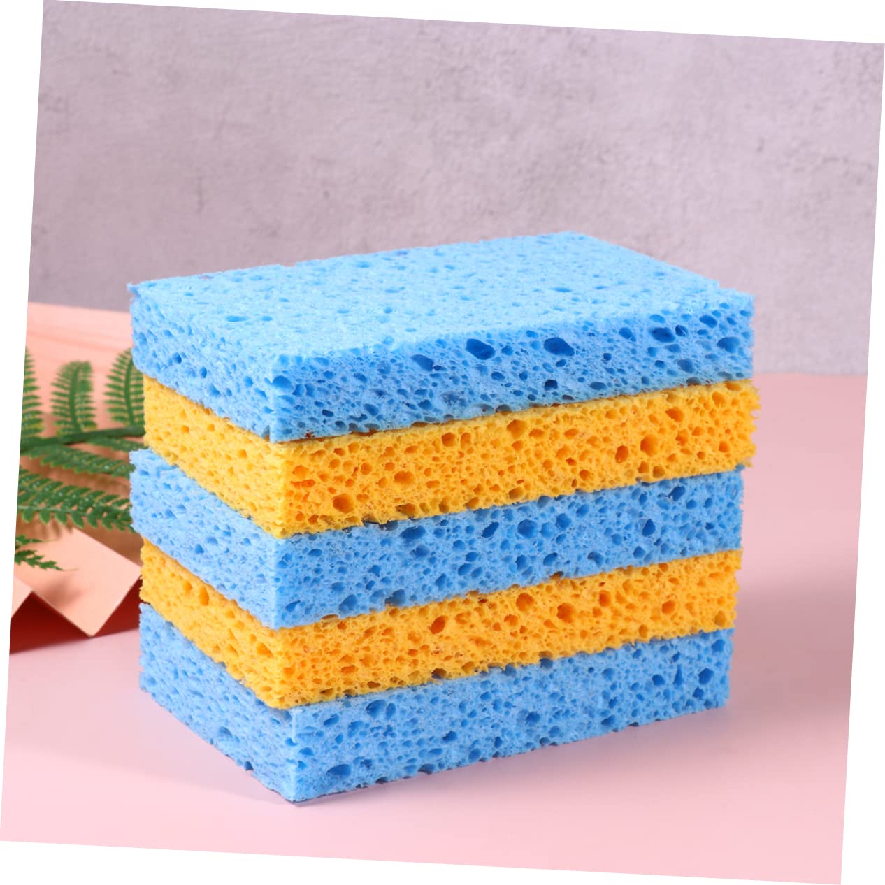 COLLBATH 16 Stück Küchenreinigungsschwämme aus Zelluloseschwamm Blau Stark Saugend Kratzfrei für Spülbeckenreinigung und Hartnäckige Flecken