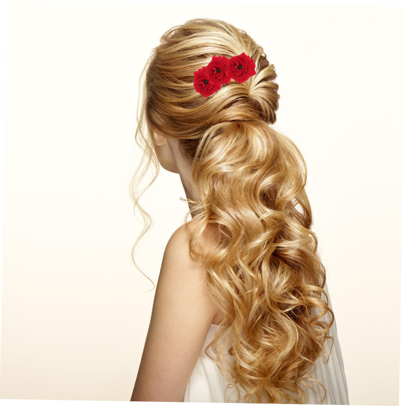 FRCOLOR 10 Sets – Langlebiger Haarschmuck Für Die Braut Haarnadel Dekorative Haarnadel Braut-haarstab Rosenblume Haarstäbchen 6 Stück X 10