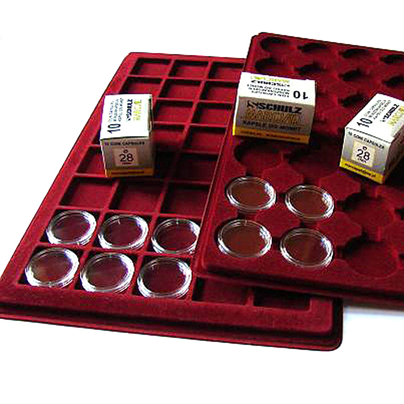 Schulz Red 10 New Coin Capsules Size 27 Mm
