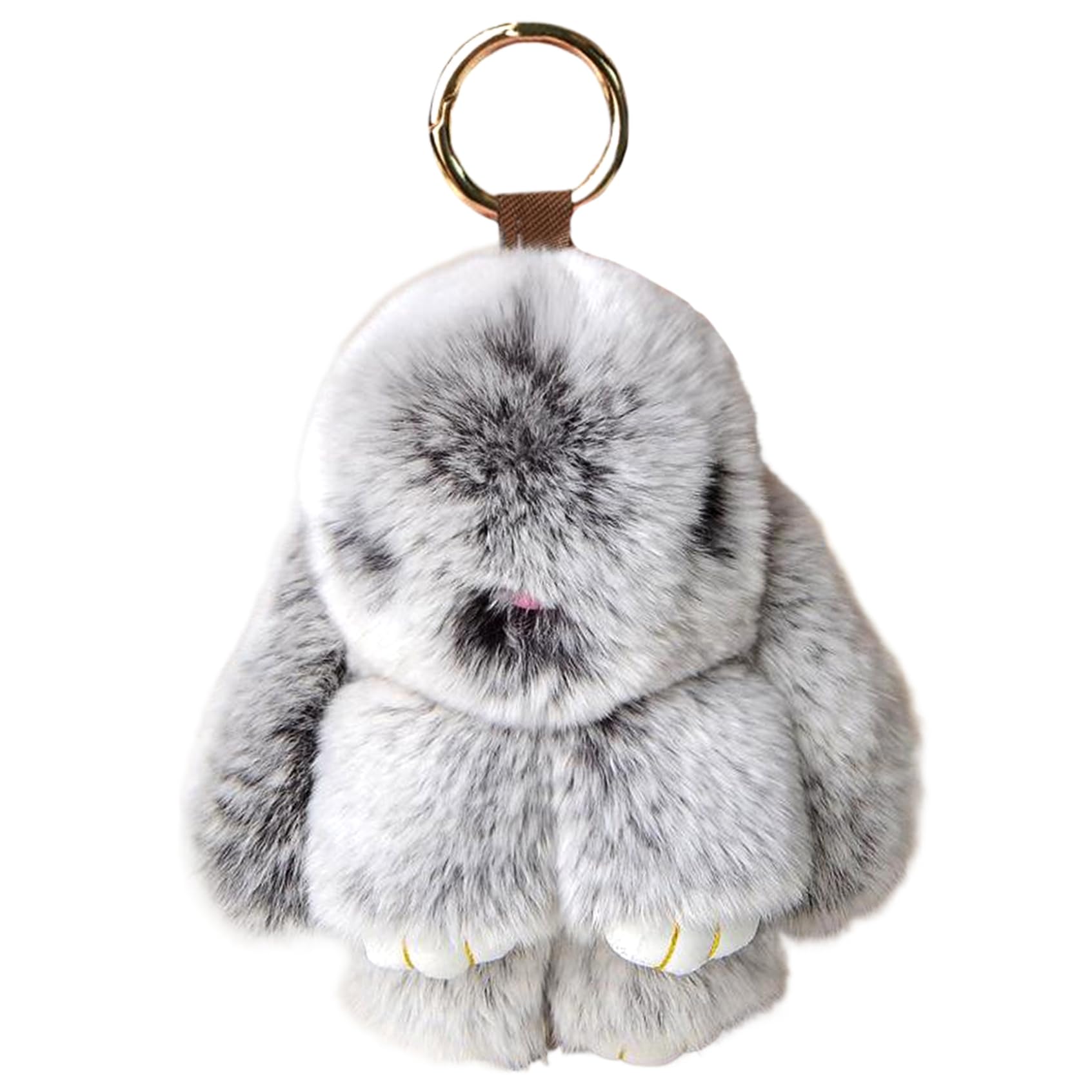 Comebachome Unisex Grey Bunny Keychain Soft Rabbit Doll Fluffy Bunny Keychain With Metal Buckle Cute Bag Charm Kawaii Stuffed Animal For Handbags, Backpacks, Cell Phones, Cars, Ornaments De Jardin