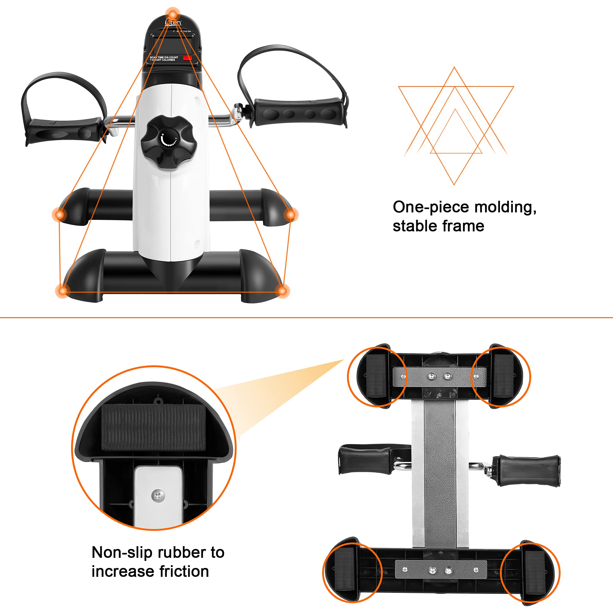 Uten Mini rower do treningu nóg, rower domowy z wyświetlaczem dla seniorów, prezent