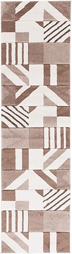 Vista 100 de SAFAVIEH Alfombra de área de 8 x 10 pies – Colección Hollywood – Grande – Marfil y azul pavo real, diseño moderno de mediados de siglo, no desprende