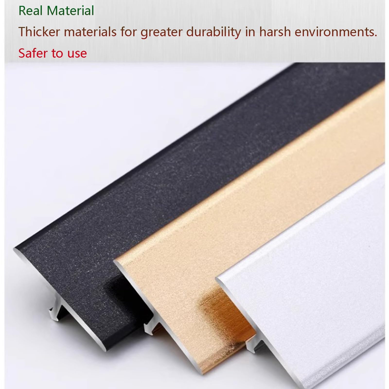 Profilo in Alluminio, Profilo di Transizione, Profilo a T, Protezione dei Bordi, Pannelli in Legno, Piastrelle, 3 Pezzi, 90 cm, Striscia di Transizione per Pavimenti, Moquette, Laminato, Argento sa
