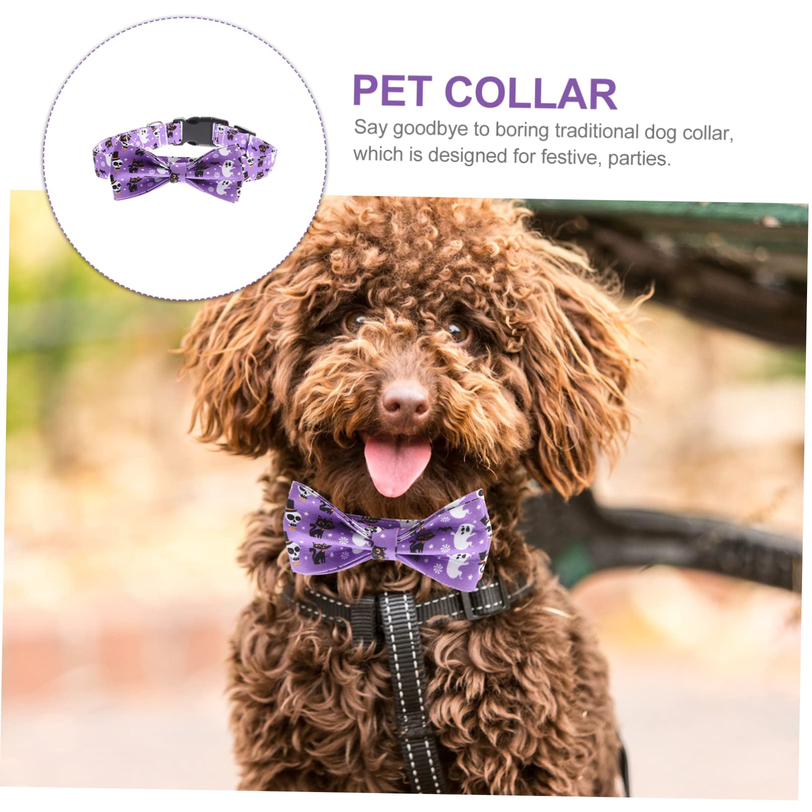 BESPORTBLE 4stücke Decoratives Katzenhalsband Mit Abnehmbarem Schleifen-Design Für Halloween Verstellbares Süßes Und Sicheres Halsband Für Haustiere