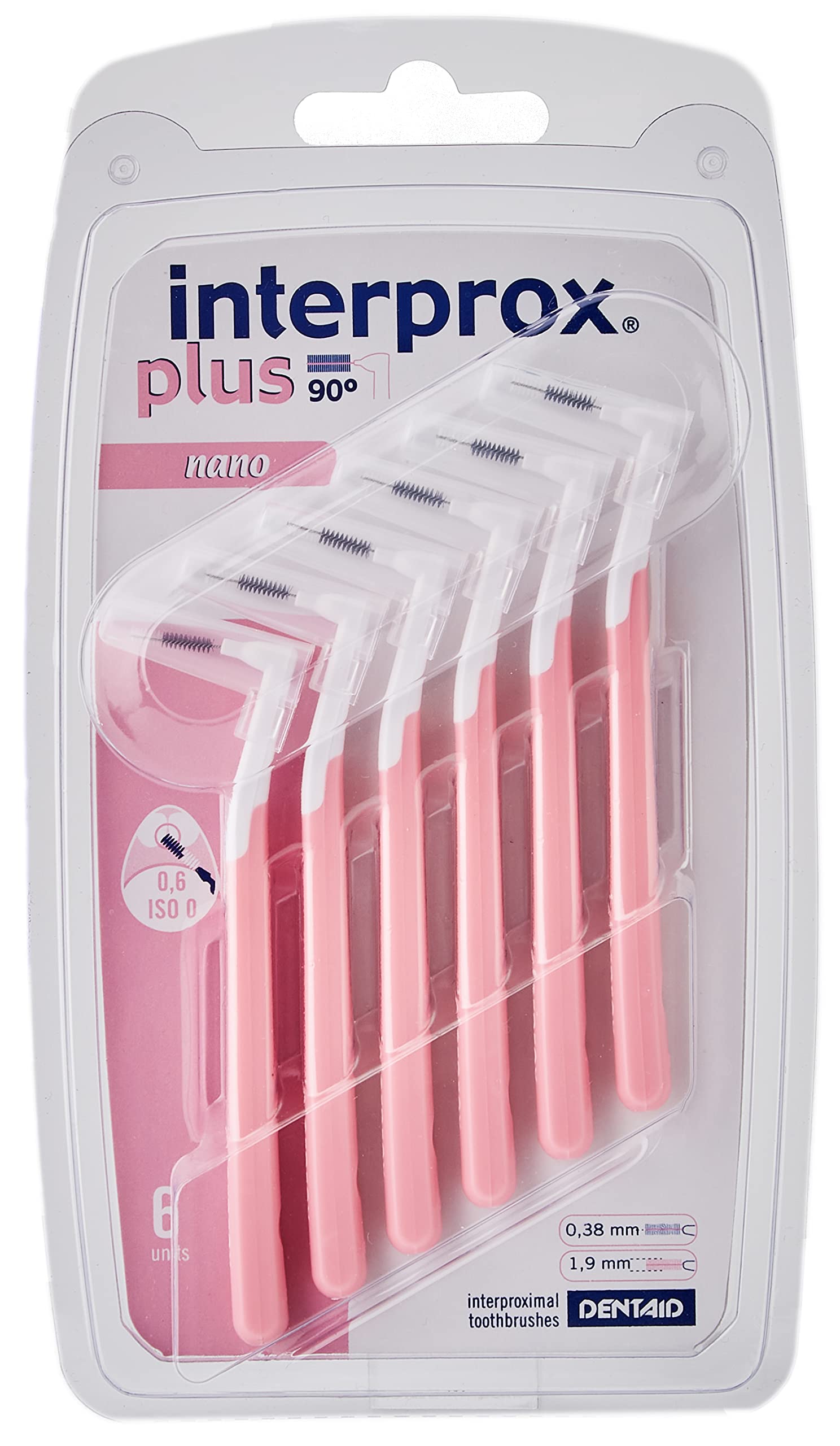 Interprox plus Interdentalbürsten rosa nano 0,38 mm (6 Stück)