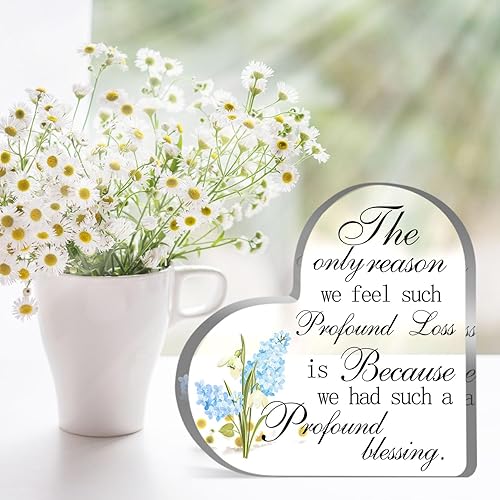 Miniatura 5 de Regalo de duelo de condolencias para mujeres y hombres, recuerdo acrílico con citas de condolencia, letrero conmemorativo, pisapapeles, decoración