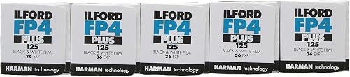 FP4 Plus 125, lot de 5 films noir & blanc 35 mm 36 poses Ilford