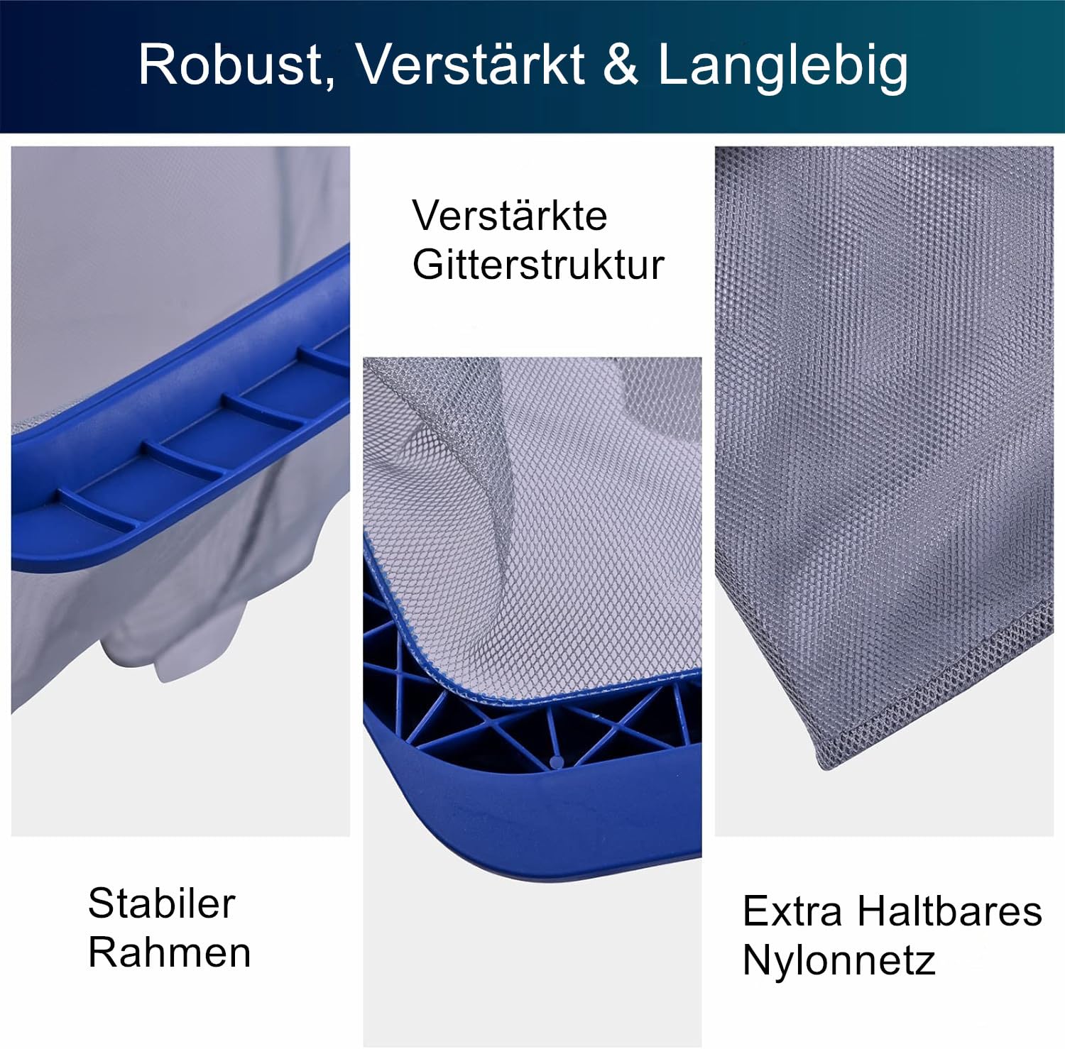 POOLIFE Poolkescher Tiefenkescher Mit Stabilem Rahmen,Hocheffizienter Pool Laubkescher Mit Leicht Zu Schaufeln Den Kanten