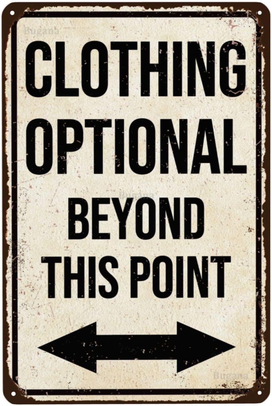 SMAZDFXX Beach Metal Sign - Clothing Optional Beyond This Point Vintage Tin Signs Posters for Man Cave Bar Garage Car Room Streets Wall Decor Art, Pool Decorations Outdoor 5.5"x8"