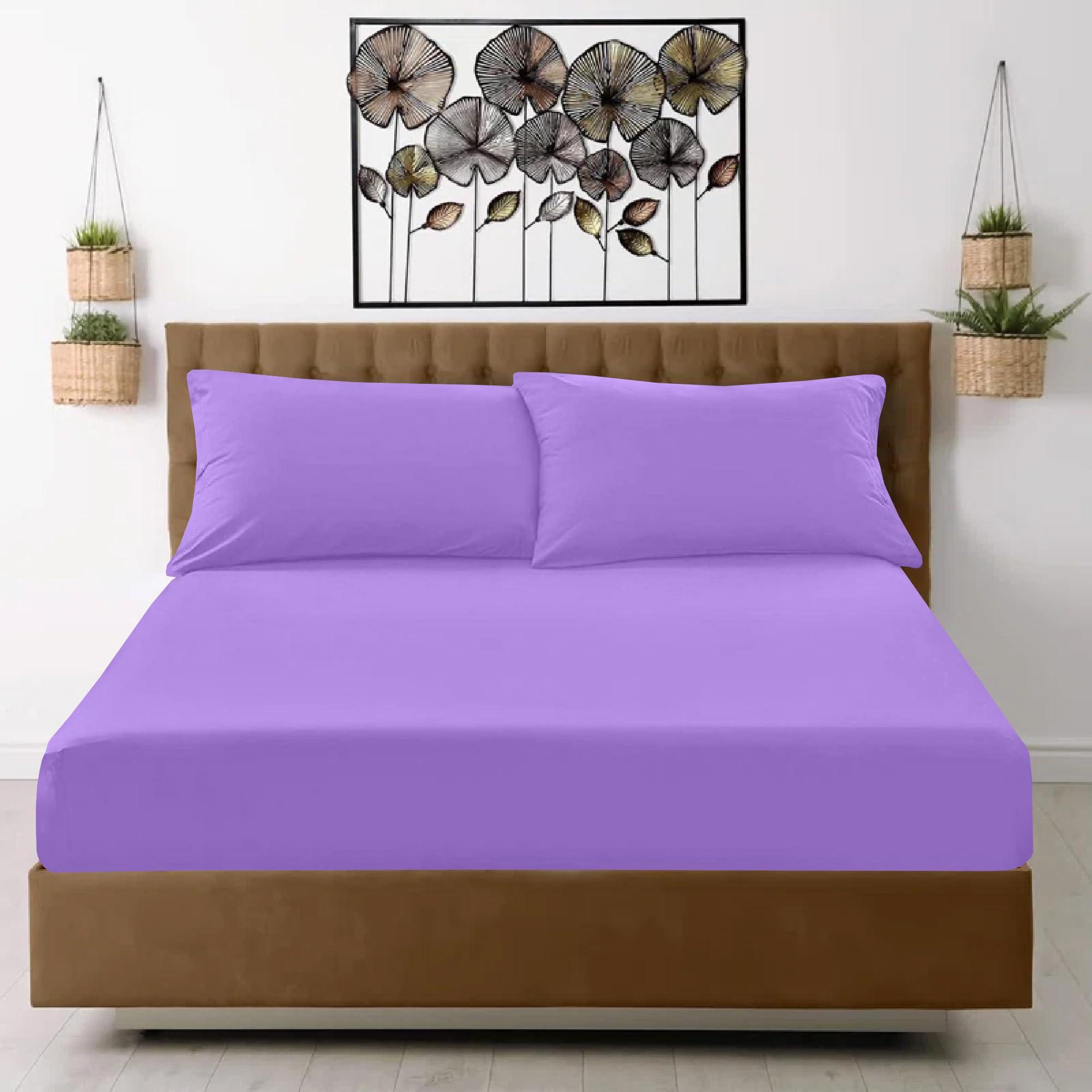 Eversoft Bedding 35cm Extra Deep Double Fitted Sheet 100% Egyptian Cotton 400 Thread Count Fitted Bed Sheets Double Soft Luxury Double Mattress Fitted Sheet