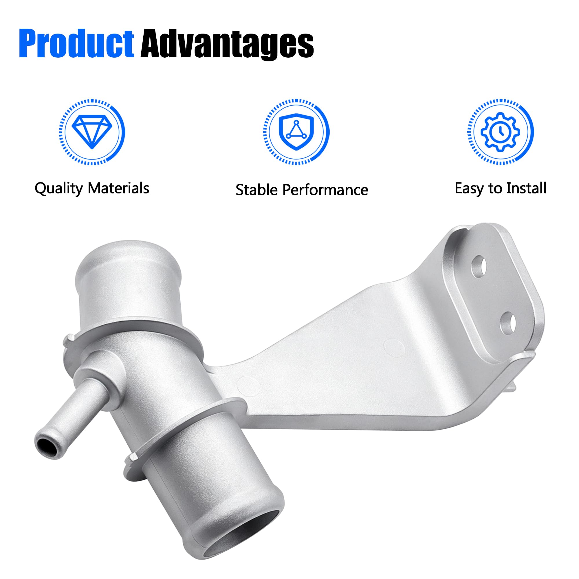 Juego de manguera de aluminio para salida de agua del radiador del motor, compatible con Toyota Corolla 2009-2017 Toyota Matrix 2009-2014, reemplaza # 16577-0T030 16577-22040 16577-22H02