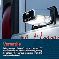 Vista 5 de OLS, luces LED para la placa patente de remolques con soporte [con certificación SAE/DOT] [impermeable] [resistente]. Luces para números de placas