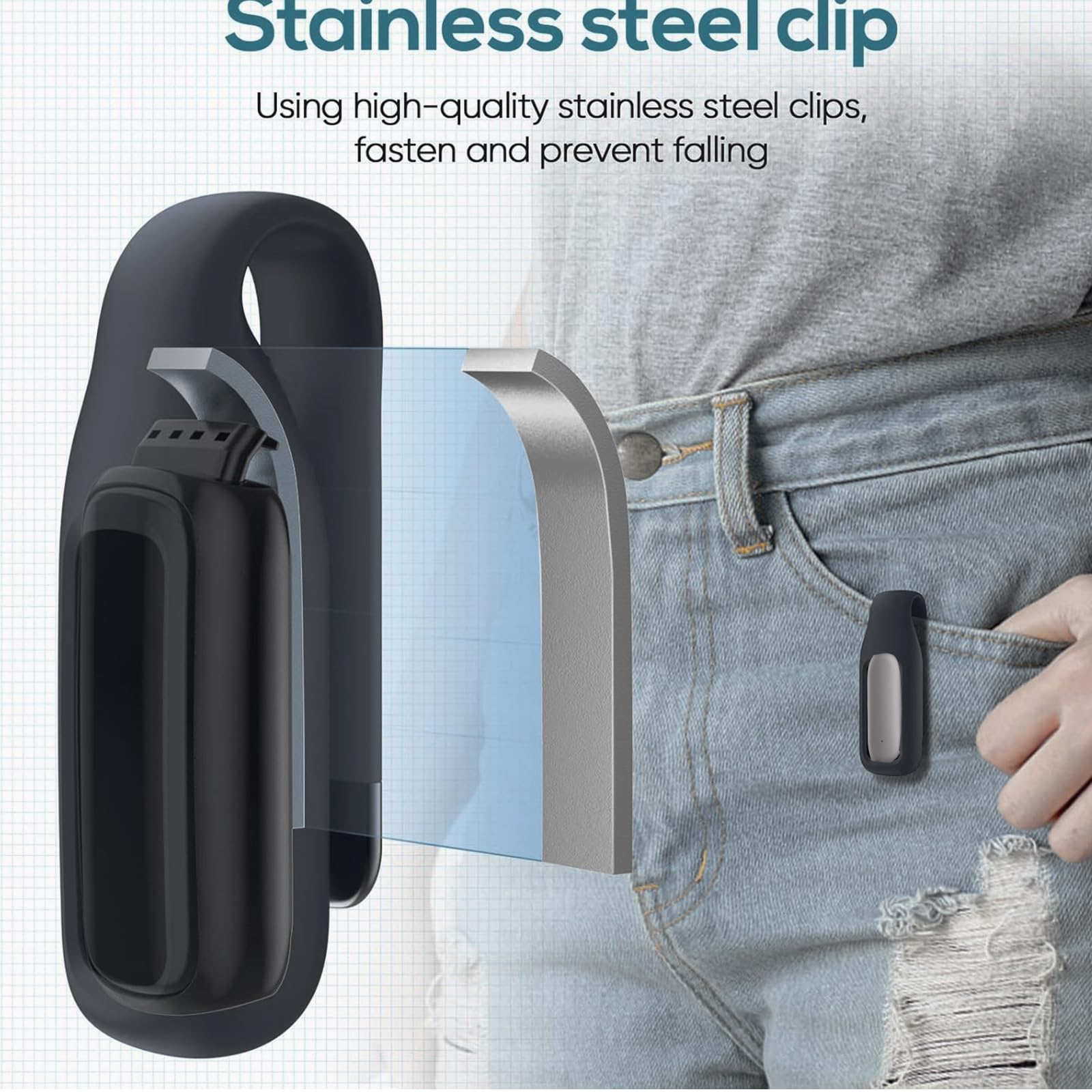 Étui en silicone souple pour enregistreur vocal PLAUD NotePin - Compatible avec NotePin AI (noir)