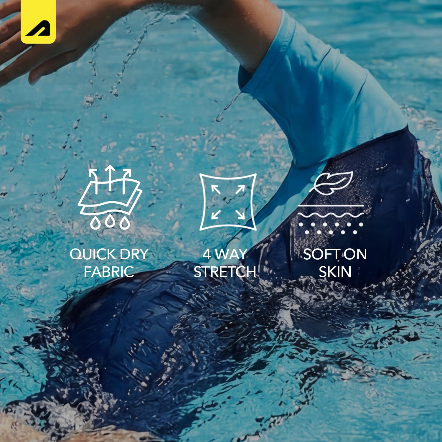 Boldfit Swimming Costume for Kids One Piece Boy Swimming Costume Quick Dry Swim Dress for Boys Stretchable Swim Suit for Boys - Blue, M 2
