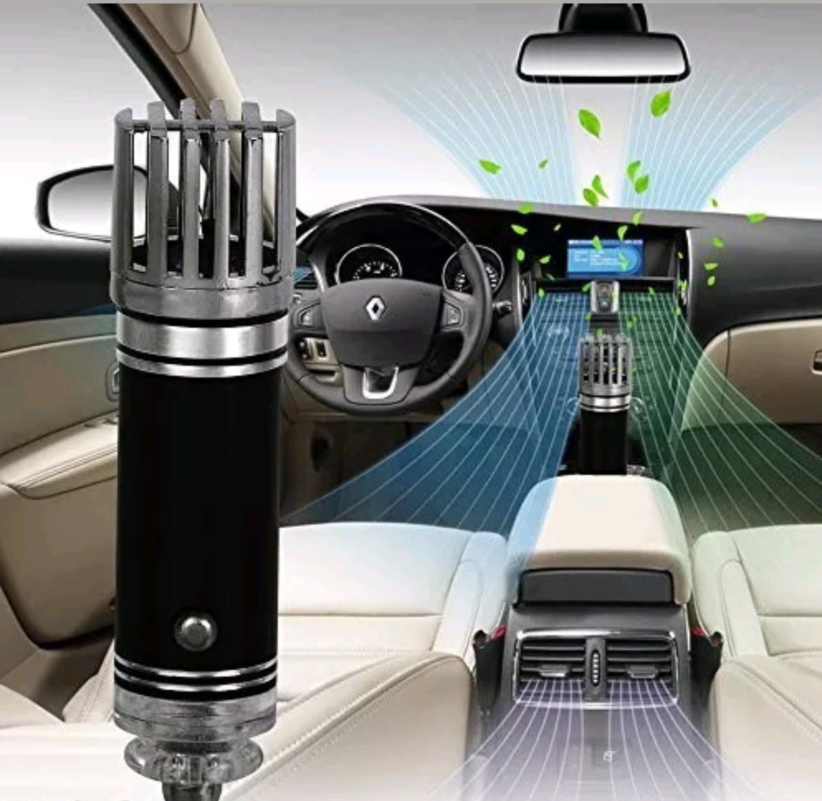 FARSIC Car Air Purifier, Car Air Freshener and Ionic Air Purifier | Remove Dust, Pollen, Smoke and Bad Odors - Available for Your Auto or RV (Black)