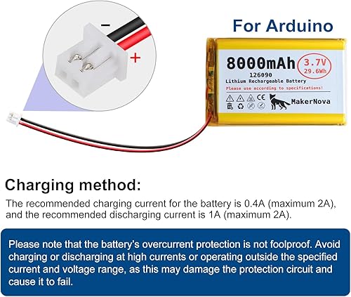 Miniatura 4 de Batería LiPo de 3.7V 126090 8000mAh, recargable 1S 3C, conector Micro JST 1.25, placa de protección dual, 1 paquete