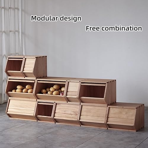 Miniatura 7 de Stackable Solid Wood Storage Chests,Bins with Lids,Modular Wooden Multi-use Box,Closet Storage Organizers,Hall Entryway