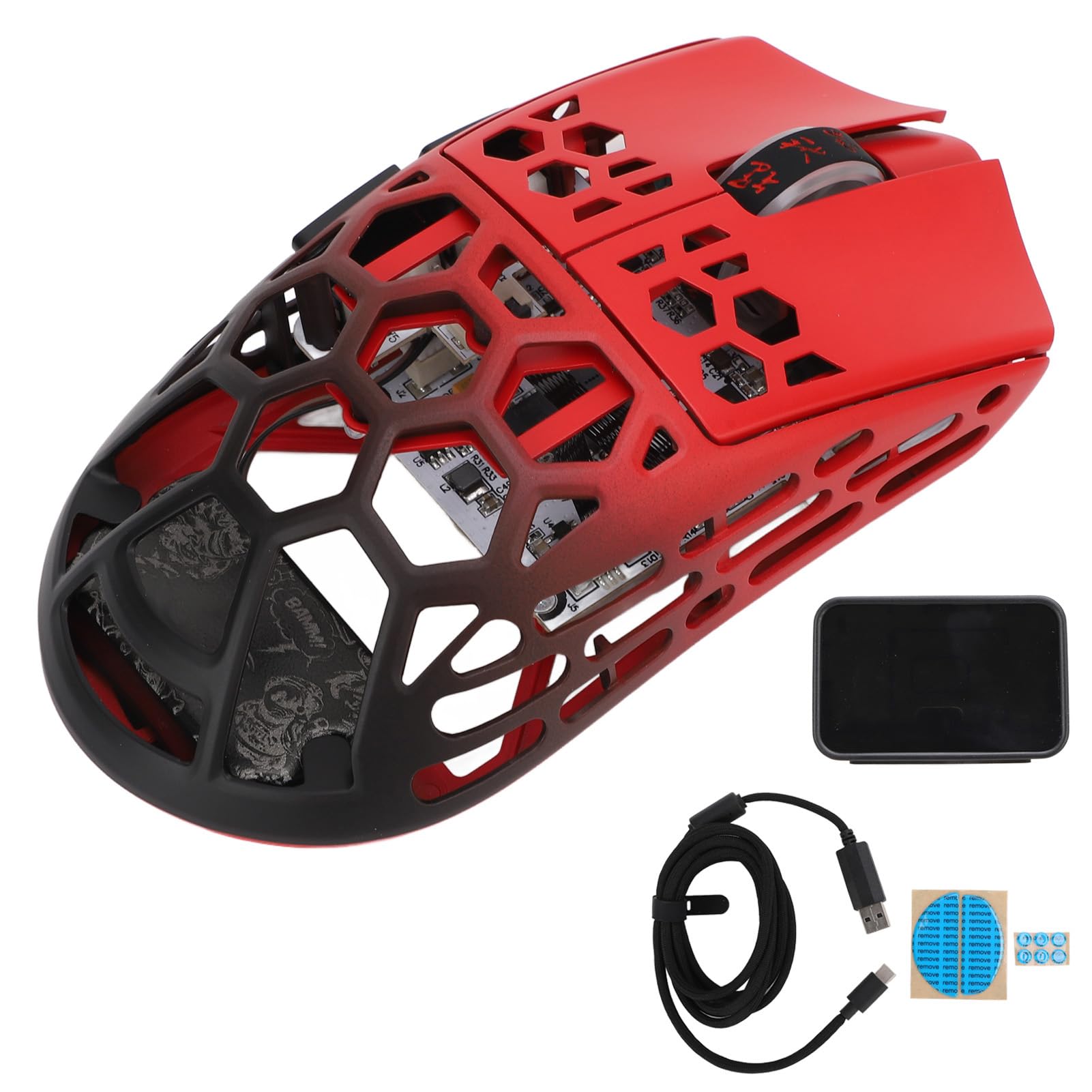 CHICIRIS Mouse da Gioco Wireless, Mouse Ergonomico per Computer con Sensore 26000 DPI, 5 Pulsanti Programmabili, 3 modalità Bluetooth 2.4G Cablato per Utenti Destrimani