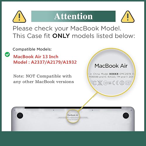 Miniatura 51 de Funut Funda compatible con MacBook Air de 15 pulgadas 2024 2023 versión M3 A3114 M2 A2941 con pantalla de retina líquida y Touch ID, carcasa rígida